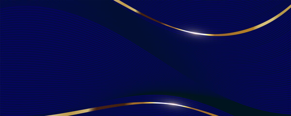 Poster - Abstract blue wave background with flowing lines and futuristic design
