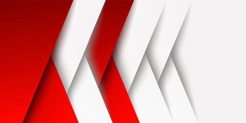 Poster - Modern Red and White Abstract Geometric Background. vector illustration
