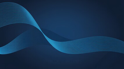 Wall Mural - Abstract background with blue wavy lines creating a dynamic and modern visual effect on dark backdrop
