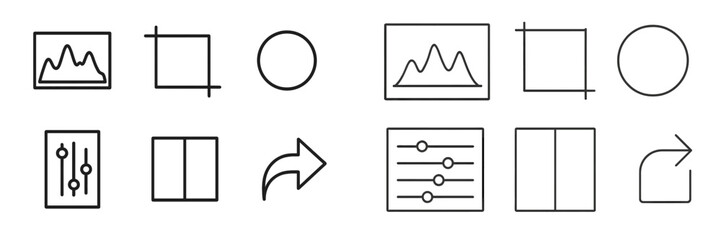 Poster - Collection of simple icons for user interface design demonstrating various actions and image manipulation tools