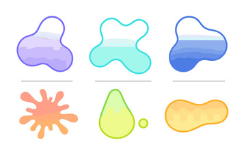 Poster - Colorful abstract shapes with smooth edges and gradients on a transparent background