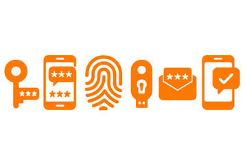 Poster - Various digital security icons illustrating authentication methods and personal identification technologies for online safety and privacy