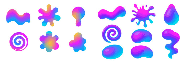 Poster - Colorful abstract shapes in vibrant hues for creative design and art projects