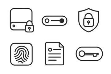 Poster - Digital security icons representing authentication, access control, and data protection in a modern context