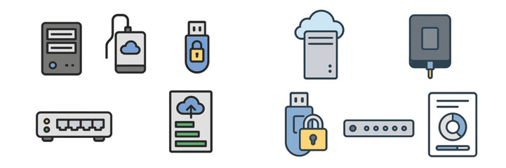 Poster - Network security and data management tools displayed in a modern digital workspace