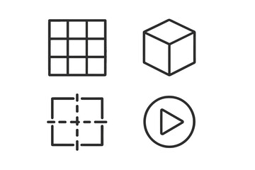 Poster - Graphic design elements representing shapes and actions for digital interface applications