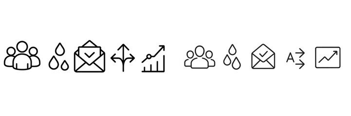 Poster - Illustrative icons depicting communication, networking, and growth strategies for business and marketing
