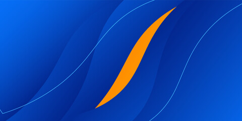 Poster - Abstract Blue and Orange Wave Background. vector Eps 10