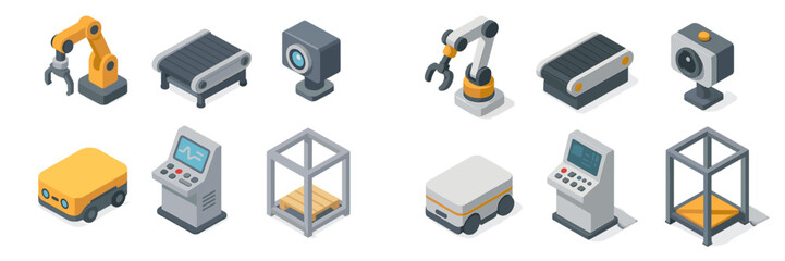 Poster - Collection of industrial automation tools and machinery in a modern setting for manufacturing processes