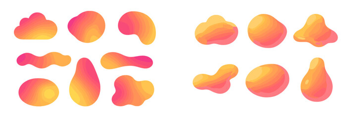 Poster - Fluid abstract shapes in orange and pink gradients, suitable for modern design projects and backgrounds