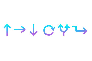 Poster - Directional arrows and symbols in gradient colors on a simple background highlighting navigation concepts