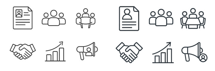 Poster - Business teamwork and collaboration symbols representing growth and communication in a professional setting