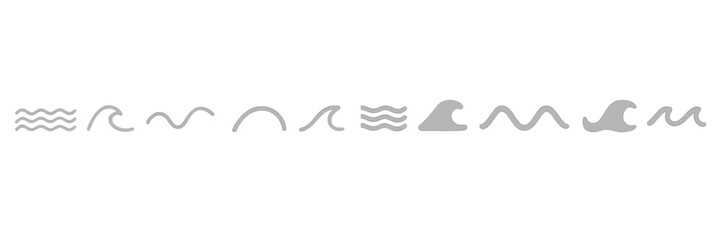 Poster - Stylized wave patterns illustrating the fluidity and movement of water in a minimalistic design, perfect for various creative projects