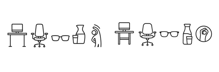 Aufkleber - modern office setup featuring desks, chairs, and accessories for a productive work environment