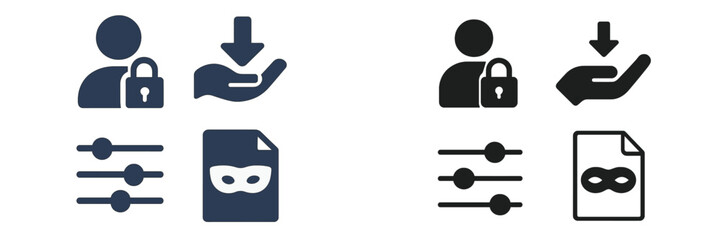 Poster - Icons representing different levels of access and privacy settings for digital security and user control in online platforms