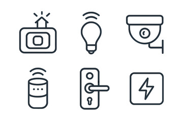 Poster - Smart home technology icons showcase modern devices for enhanced security and convenience at home