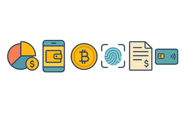 Poster - Visual representation of digital finance concepts illustrating cryptocurrency, transactions, and security in the modern economy landscape