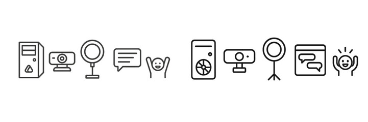 Poster - Icons representing various technology devices and communication tools for modern interactions in a digital environment