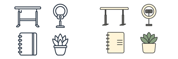 Poster - Desk and decor essentials for a modern workspace setup featuring plants and stationery
