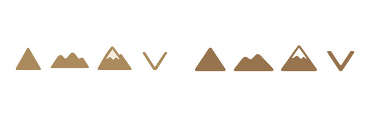 Poster - Geometric representations of mountains and valleys in a minimalist design on a neutral background showcasing different shapes and styles