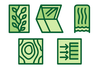 Poster - Green illustration collection showcasing nature-inspired designs suitable for eco-friendly projects and environmental themes