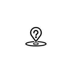 Poster - Location marker icon with question mark indicating uncertain position or unknown destination