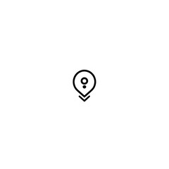 Poster - Vector icon of location pin with circle and downward arrow showing drop or target position


