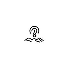 Poster - Vector icon of location pin with question mark symbol representing unknown or missing place

