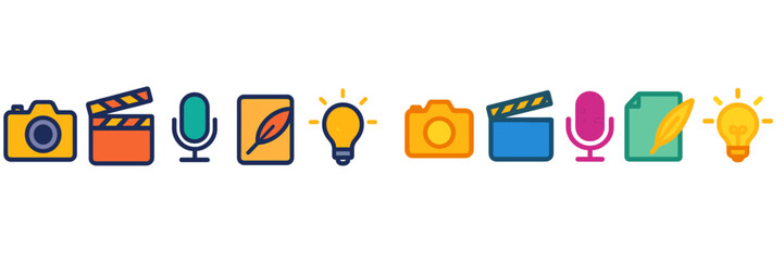 Poster - Creative tools designed for content creation during workshops on filmmaking, recording, and writing