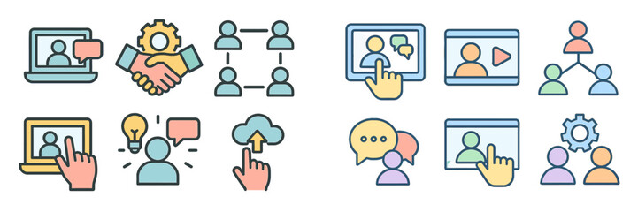 Poster - Visual representation of online communication and collaboration tools during a business meeting or educational session