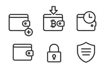 Poster - Digital wallet icons depicting transactions, security, and time management for cryptocurrency use cases