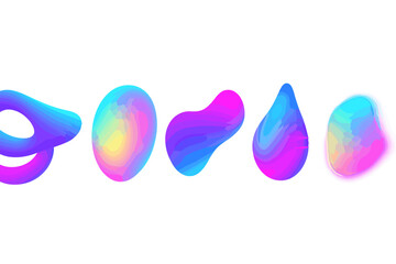 Fototapete - Vibrant abstract shapes in neon colors showcasing fluid design elements for modern art presentation