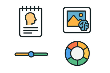 Poster - Visual representation of creative processes with icons depicting brainstorming, planning, and design tools