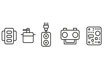 Poster - Various electronic components displayed on a plain background showcasing their distinct designs and functions in technology