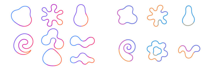 Poster - Colorful abstract shapes with fluid outlines creating a playful design suitable for backgrounds and graphic projects