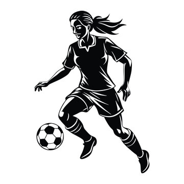 female soccer vector silhouette Graphic - Girls