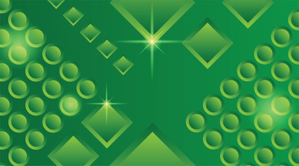 Poster - Modern Circles and Squares with Shine Abstract Background in Green. Graphic design elements and resources vector art