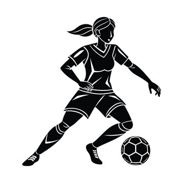 female soccer vector silhouette Graphic - Girls