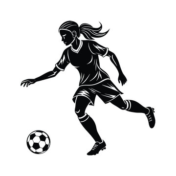 female soccer vector silhouette Graphic - Girls