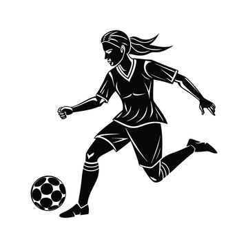 female soccer vector silhouette Graphic - Girls