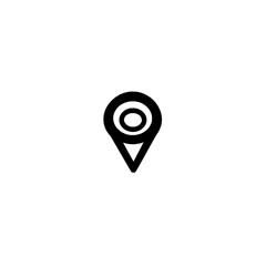 Poster - Vector icon of location pin with circular border symbolizing highlighted or focused area