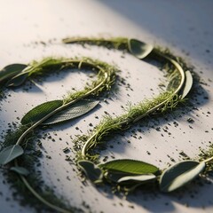 Poster - Intricate design formed from interwoven sage sprigs and delicate greenery on a textured surface.