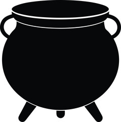 Poster - Clean and minimal silhouette of a cauldron isolated on transparent background