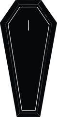 Poster - Clean and minimal coffin silhouette isolated on transparent background