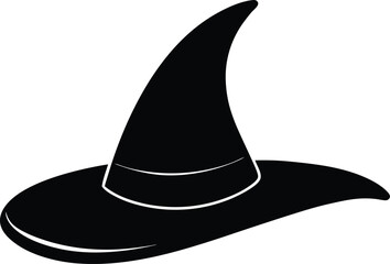 Poster - Clean minimal silhouette of a floating witch on transparent background isolated on transparent background