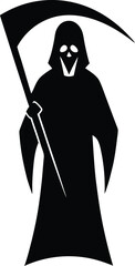 Poster - Minimal grim reaper silhouette isolated on transparent background