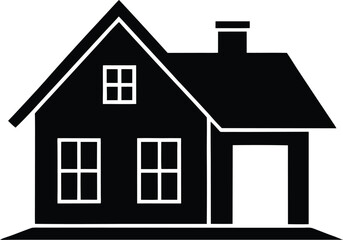 Poster - Minimal clean house silhouette isolated on transparent background