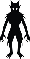 Poster - Clean minimal silhouette of a shadow creature isolated on transparent background