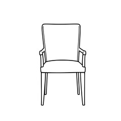 Fototapete - Armchair Line Art: A simple, elegant line art illustration of a classic armchair, showcasing its clean lines and comfortable design.