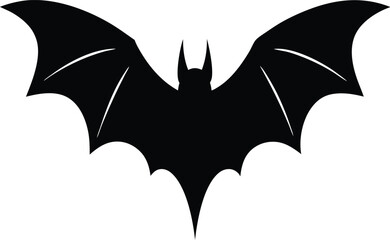 Poster - Minimal silhouette of spread bat wings isolated on transparent background